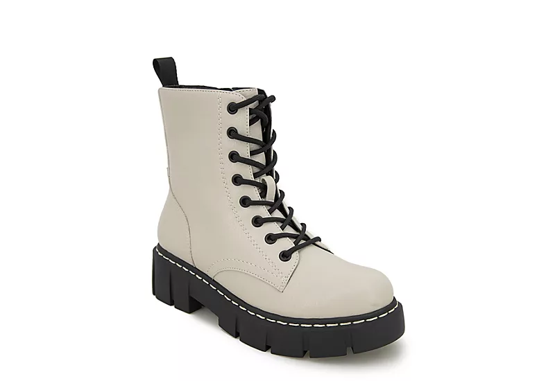 Unionbay Womens Lester Combat Boot - Off White 3 Unionbay Womens Lester Combat Boot - Off White
