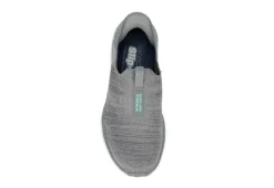Skechers Womens Go Walk 6 Quick Fit Slip-ins Walking Shoe - Grey -Shoe Style Sales US 01 401390 05