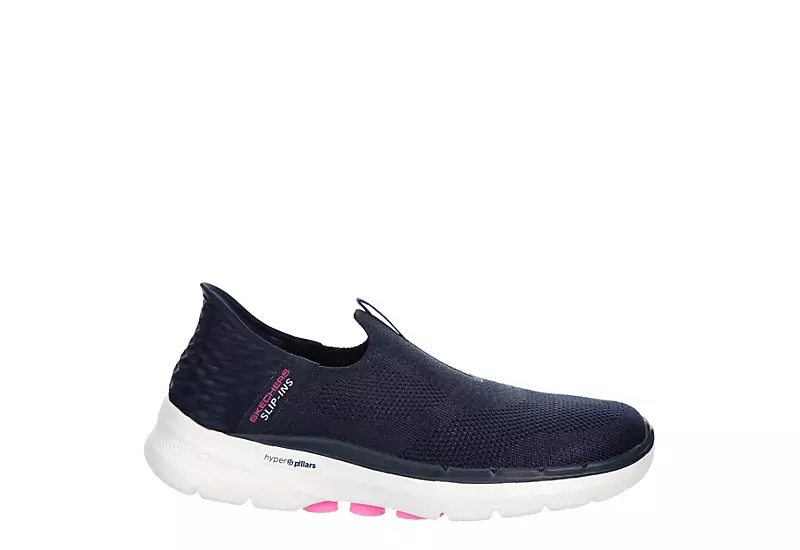 Skechers Womens Go Walk 6 Quick Fit Slip-ins Walking Shoe - Navy 4 Skechers Womens Go Walk 6 Quick Fit Slip-ins Walking Shoe - Navy - Image 2