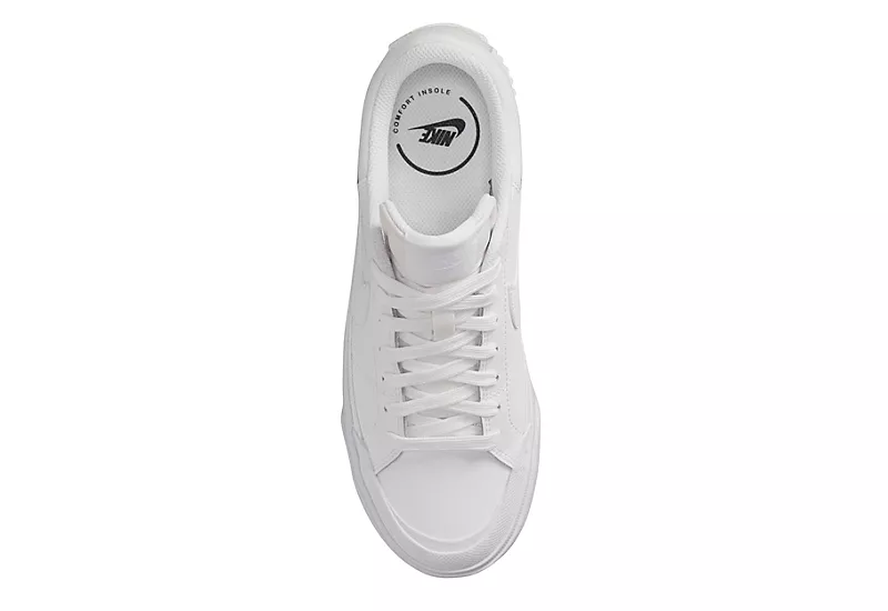 Nike Womens Court Legacy Lift Sneaker - White 6 Nike Womens Court Legacy Lift Sneaker - White - Image 4