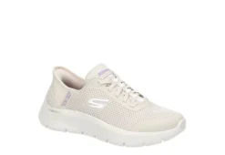 Skechers Womens Go Walk Flex Bungee Slip-ins Running Shoe - Off White